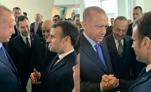 Erdoğan, ‘Kendi beyin ölümünü kontrol et’ dediği Macron ile el ele poz verdi