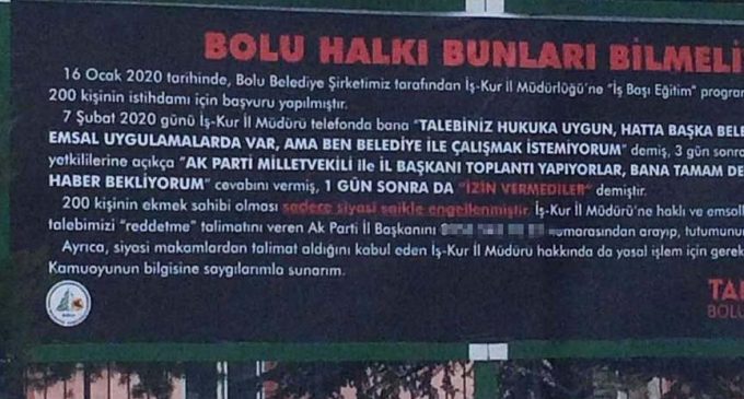 İŞKUR kavgası: CHP’li başkan, AKP’li il başkanının telefonunu afişle tüm kente duyurdu