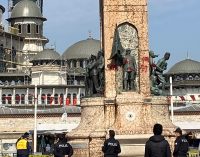 Taksim’deki Cumhuriyet Anıtı’na boyalı saldırı