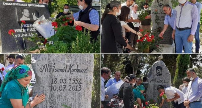 Ali İsmail Korkmaz, Abdullah Cömert ve Ahmet Atakan mezarları başında anıldı