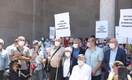 Engellilerden YHT’lerde şehirler arası yolculuk kısıtlaması getiren TCDD’ye protesto