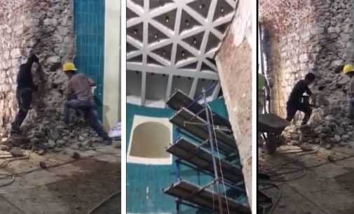 Galata Kulesi’nin duvarlarının matkapla kırıldığı ‘restorasyon’ çalışmalarının yeni görüntüleri çıktı