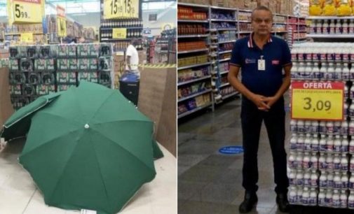 Market açık kalsın diye ölen işçinin cesedini şemsiyelerle gizlediler