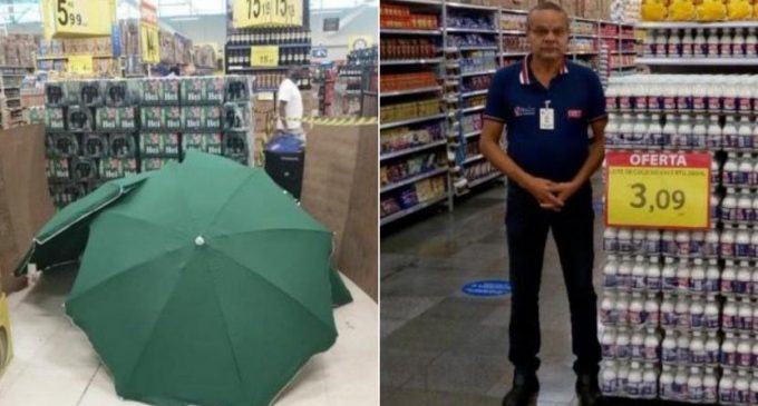 Market açık kalsın diye ölen işçinin cesedini şemsiyelerle gizlediler