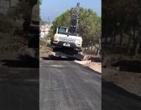 Karaburun’da ağaç katliamı: Belediye yolu bir metre genişletmek için ağaçları kesti
