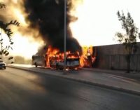İzmir’de belediye otobüsü yandı