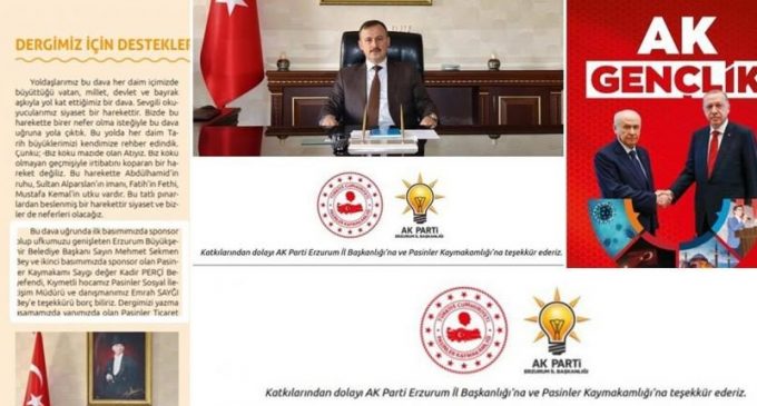 Kaymakam Kadir Perçin, AKP Gençlik Kollarının dergisine sponsor oldu