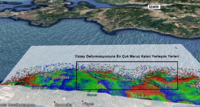İzmir depremi Sisam Adası yakınlarında 11 santimlik çökmeye neden oldu