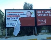 Erdoğan’ın afişlerini yırttığı ileri sürülen bir kişi gözaltına alındı