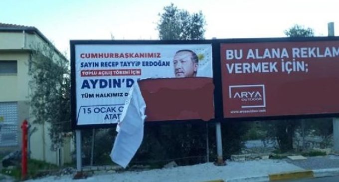 Erdoğan’ın afişlerini yırttığı ileri sürülen bir kişi gözaltına alındı