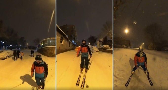 Avcılar’dan Firuzköy’e kayak yaparak gitti
