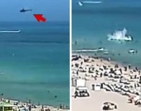 Miami’de sahile helikopter düştü: İki kişi yaralandı