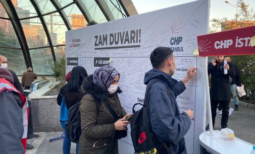 CHP, fahiş zamlara dikkat çekmek için İstanbul’un tüm meydanlarında “zam duvarı” açtı