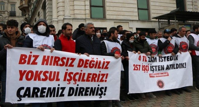 Migros işçileri TÜSİAD önünde: İşçiler açken Özilhan’a huzur yok