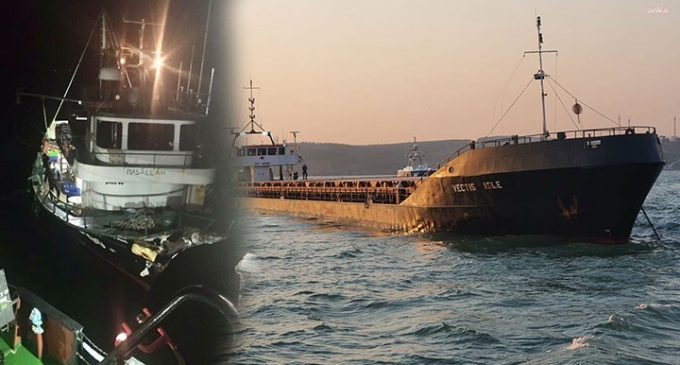 İstanbul Boğazı’nda balıkçı teknesi ile kargo gemisi çarpıştı