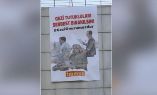 TMMOB’un Gezi pankartı savcılık talimatıyla indirildi
