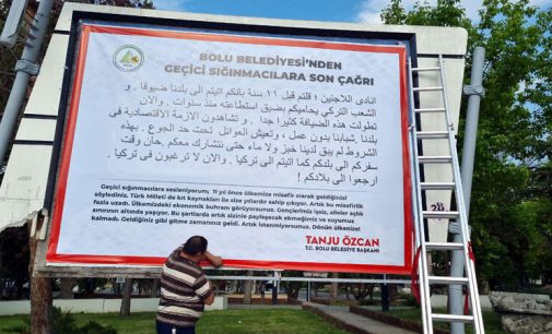 Tanju Özcan, Bolu’da sokaklara “ülkenize dönün” yazılı Arapça ilanlar astırdı