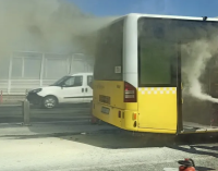 Haliç Köprüsü’nde metrobüs alev aldı: Yolcular tahliye edildi