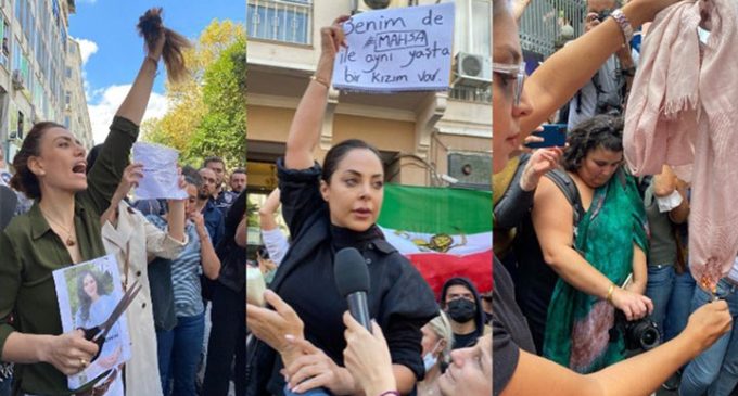İstanbul’da kadınlar Mahsa Amini için toplandı: Katili İran Molla rejimidir!