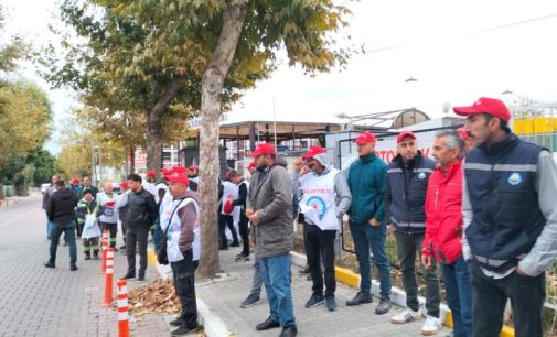 CHP’li belediyede işçiler greve çıktı
