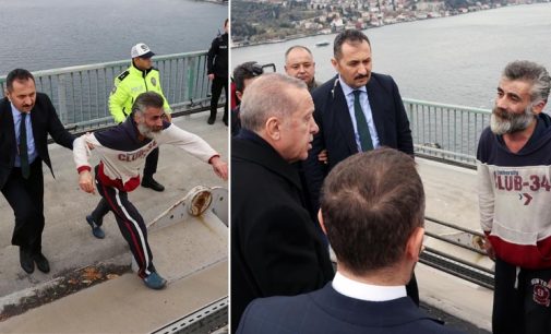 Erdoğan köprüde intihar etmek isteyen kişiyi “ikna” etti