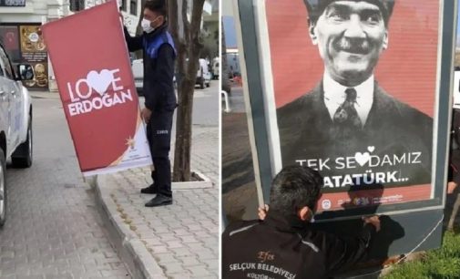 İzinsiz asılan “Love Erdoğan” afişlerini kaldıran CHP’li başkan hakkında soruşturma