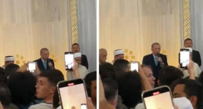 Erdoğan yine cuma namazı sonrası camide miting yaptı!